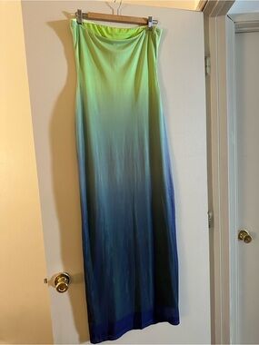 Princess Polly Lime to Navy Ombre Maxi dress